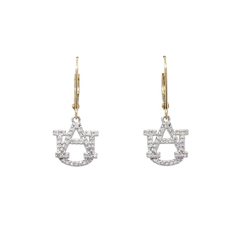 Two Tone Diamond Dangle AU Earrings